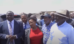 ODM Leader Raila Odinga at Athi River, Machakos County.